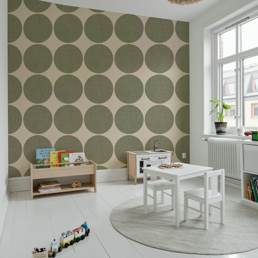 Exotic circle pattern wallpaper mural texture.