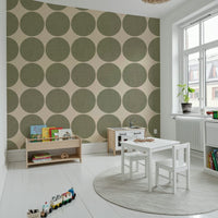 Exotic circle pattern wallpaper mural texture.