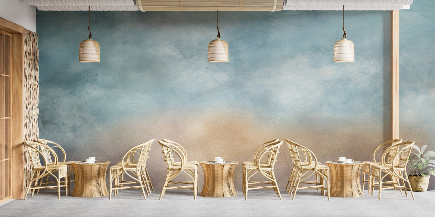 Bring a calming touch to your cafe with ombre cloud mural C468