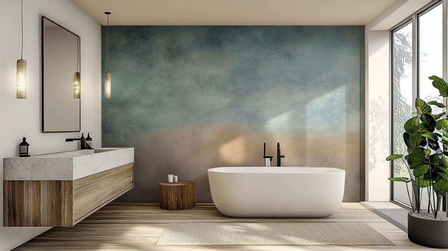 Ombre Cloud Wall Mural for a peaceful bathroom escape C468