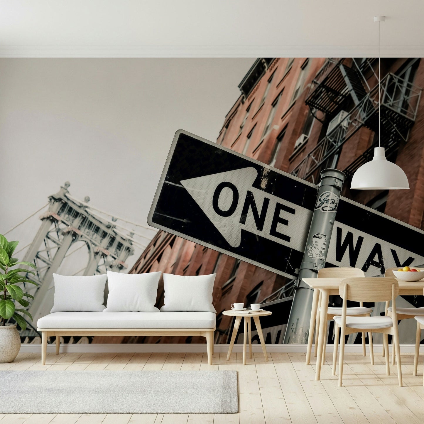 A graceful subtle pattern wall mural in cool, neutral tones.