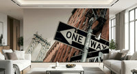 An artistic minimalist form mural for home decor.