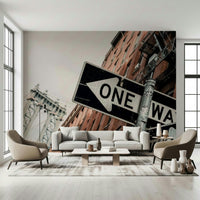 A serene urban scene wall mural for your decor.