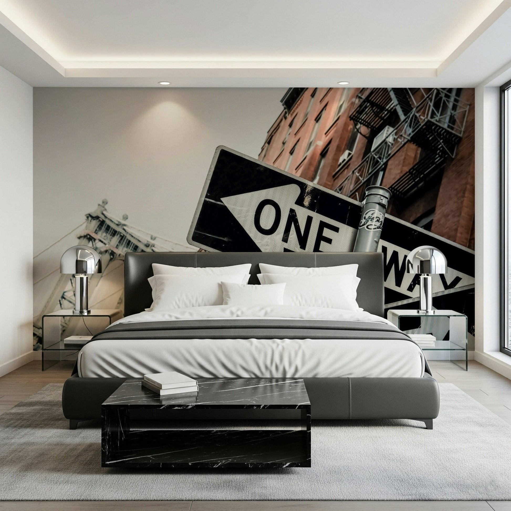 A contemplative gentle design wallpaper mural for a feature wall.