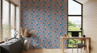 Blue linework defines Ophelia Boho Blossoms wallpaper with boho detail, GD9291