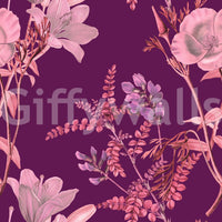 Dark floral finish with Botanical Plum Wallpaper and blush detail
