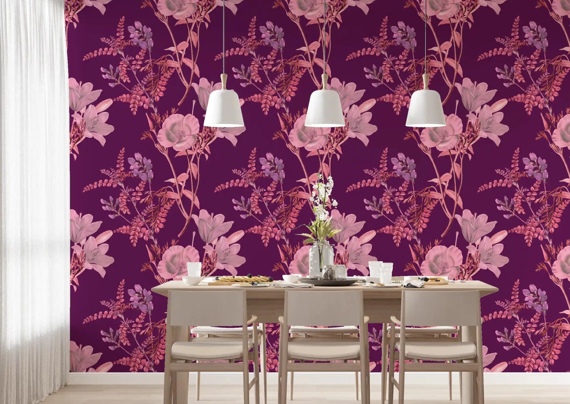 Floral branch pattern in Opulent Botanical Wallpaper with contrast, GD9351