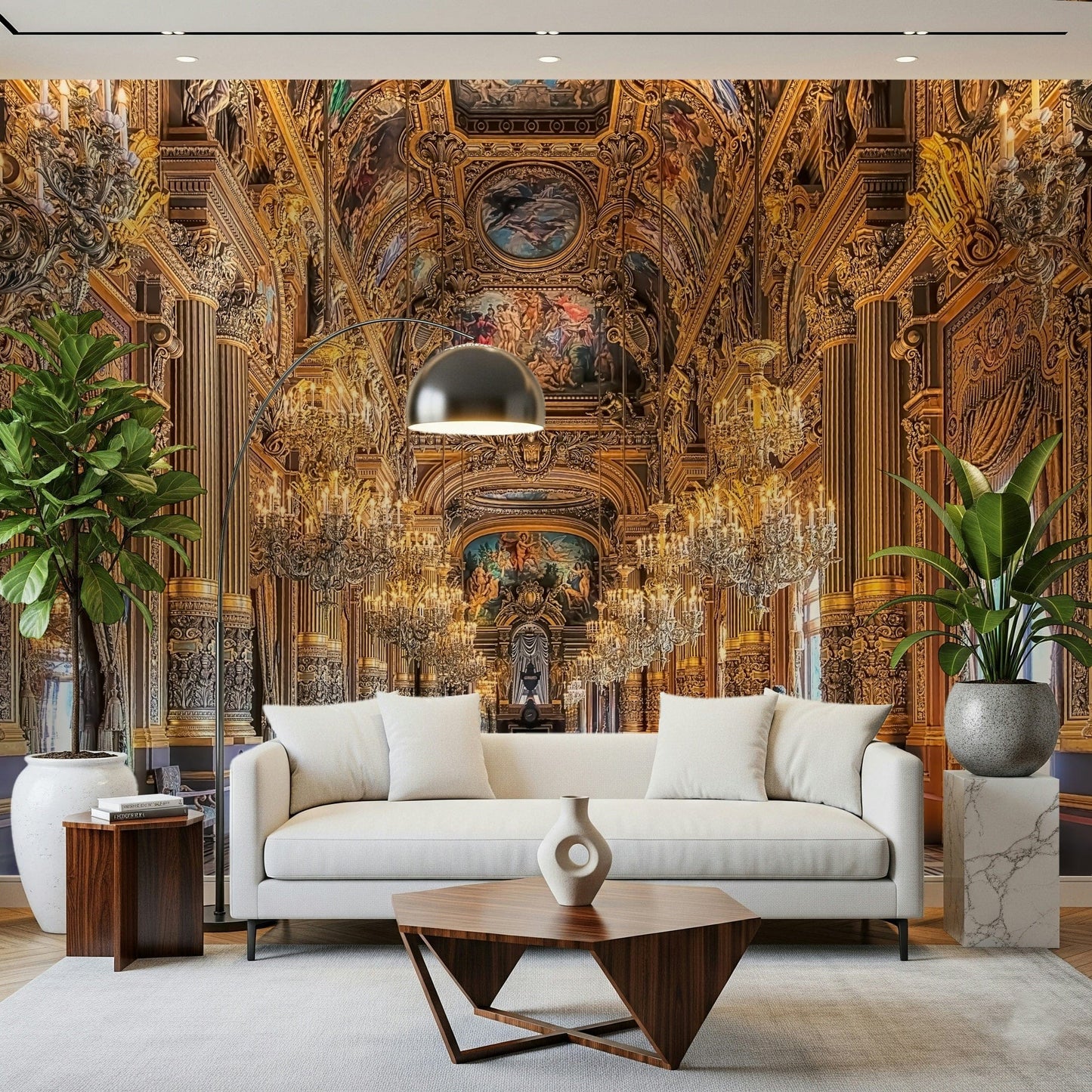 Majestic Opera house vista Opulent Grandeur wallpaper mural.