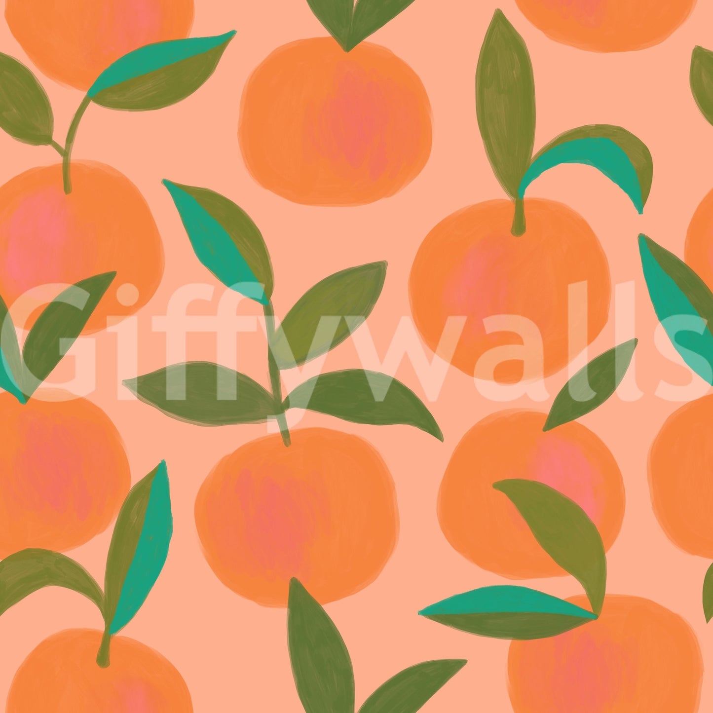 Cheerful orange tree wallpaper

