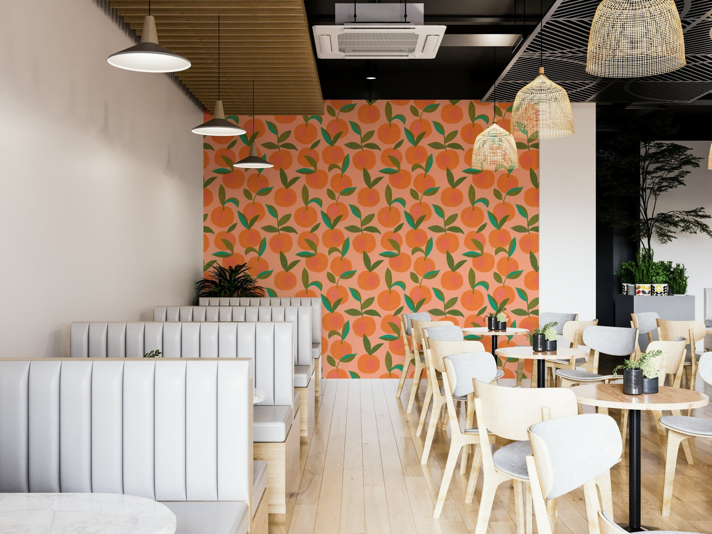 Green leafy wallpaper for walls
