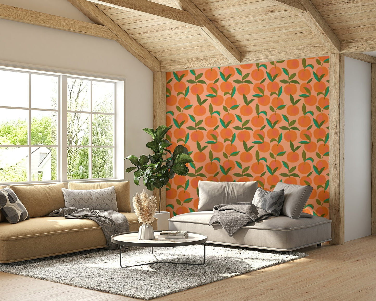 Durable citrus wallpaper mural
