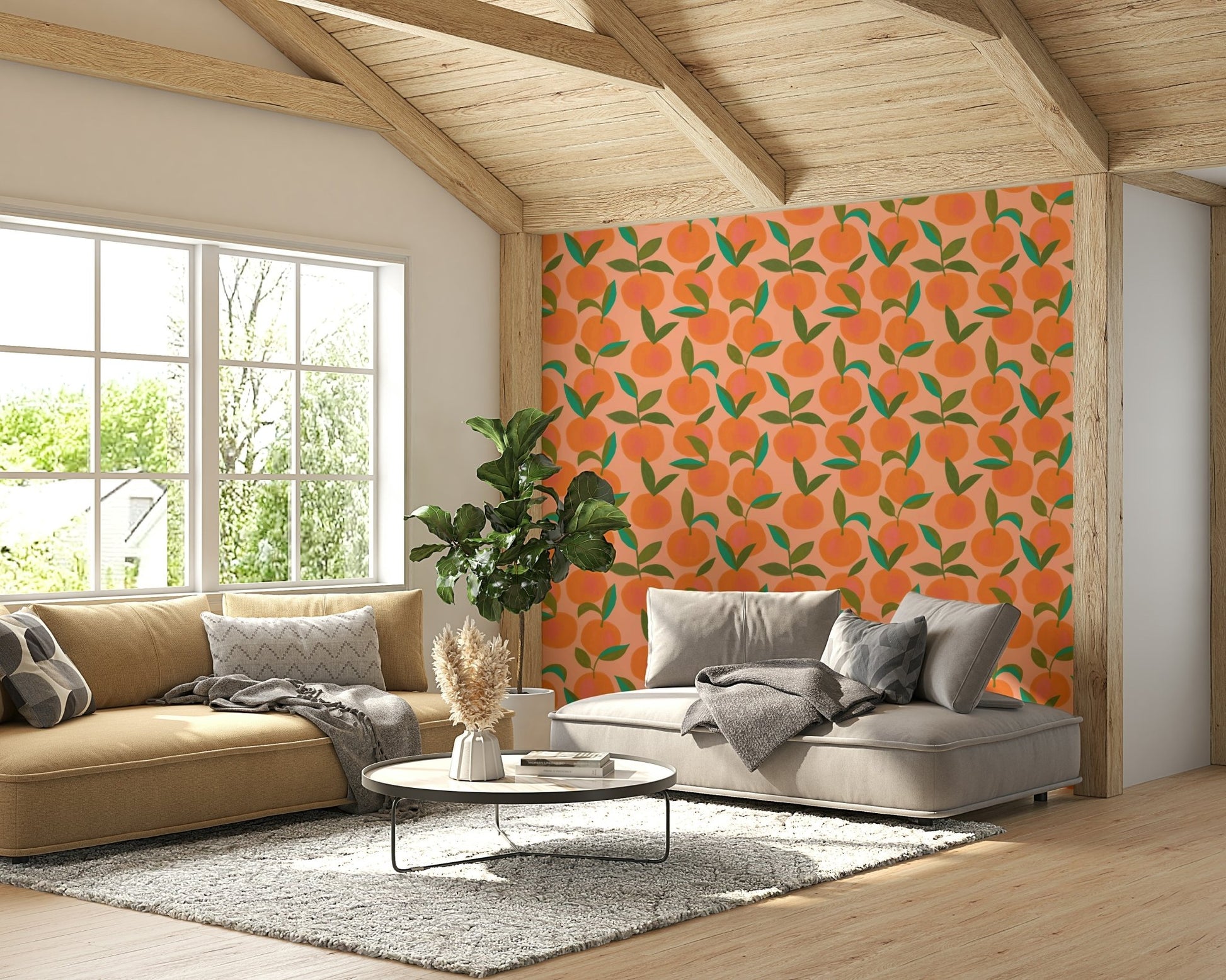 Durable citrus wallpaper mural
