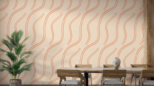 Elegant Orange Lines Mindfulness Zen Wallpaper design
