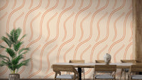 Elegant Orange Lines Mindfulness Zen Wallpaper design
