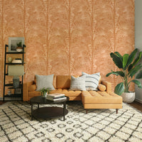 Wall mural with a bright palm design.
