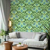 A serene and elegant botanical wallpaper pattern.
