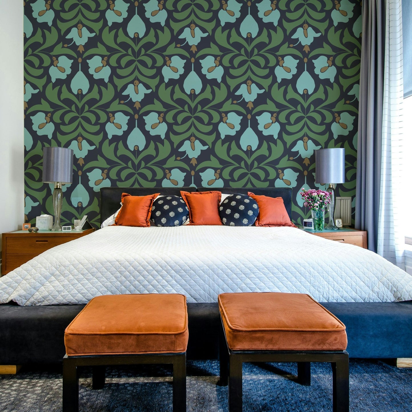 Captures the essence of a beautifully serene garden at night.
