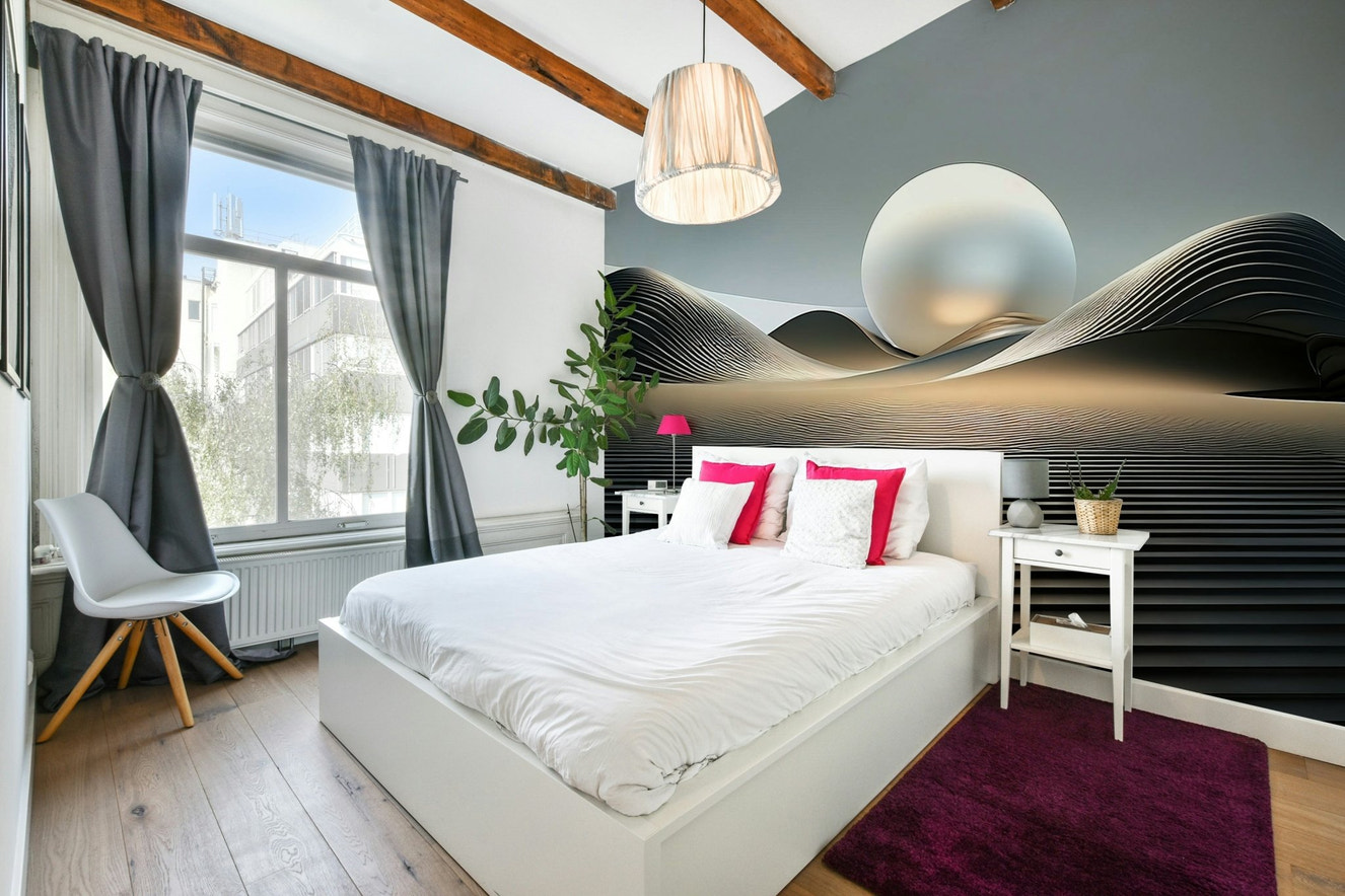 Orbital Dunes wall mural with dynamic, abstract design

