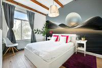 Orbital Dunes wall mural with dynamic, abstract design

