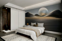 Dynamic dune design Orbital Dunes mural for living rooms

