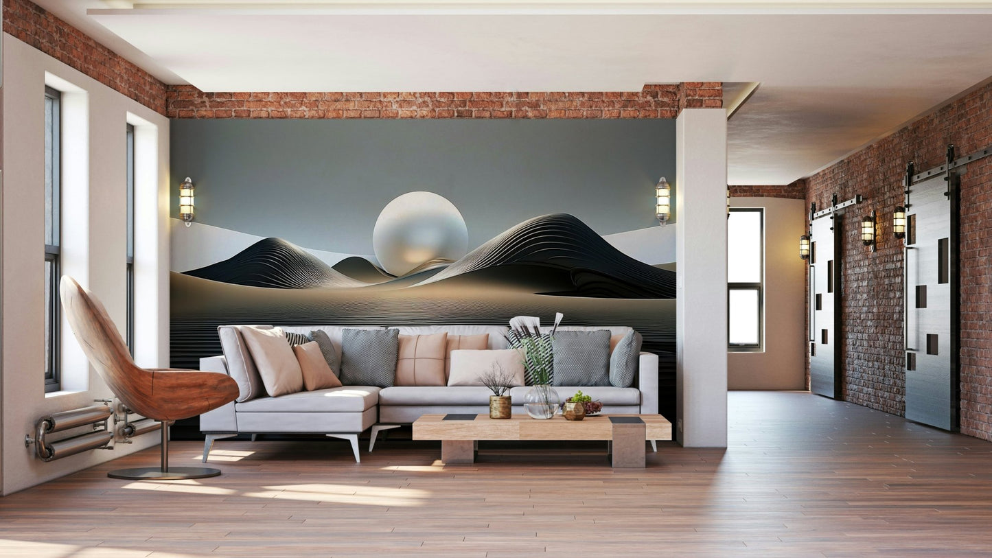 Abstract swirling dunes wallpaper for contemporary rooms

