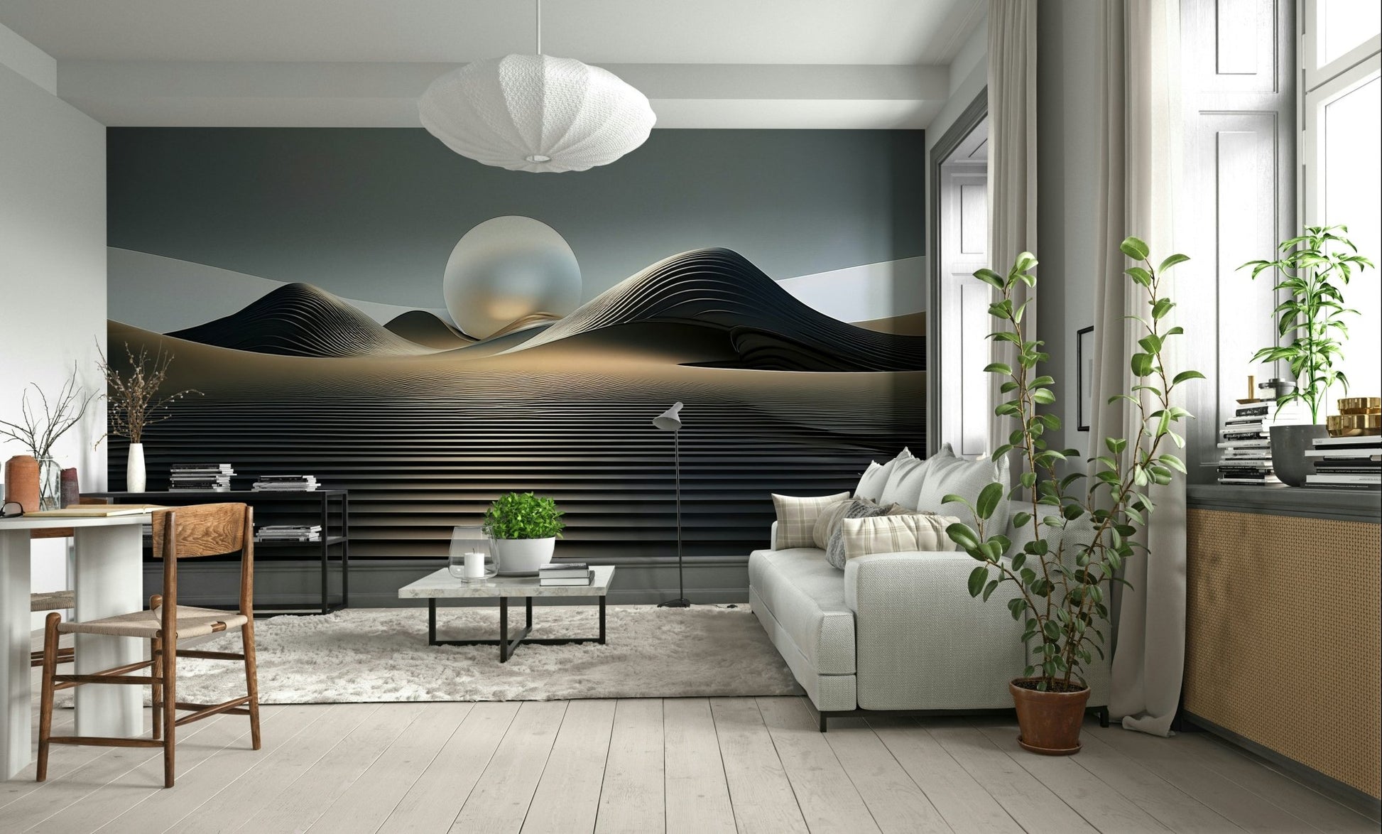 Textured Orbital Dunes mural for stylish home decor

