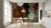 Orbital Harmony in Earthy Colors Wall Mural