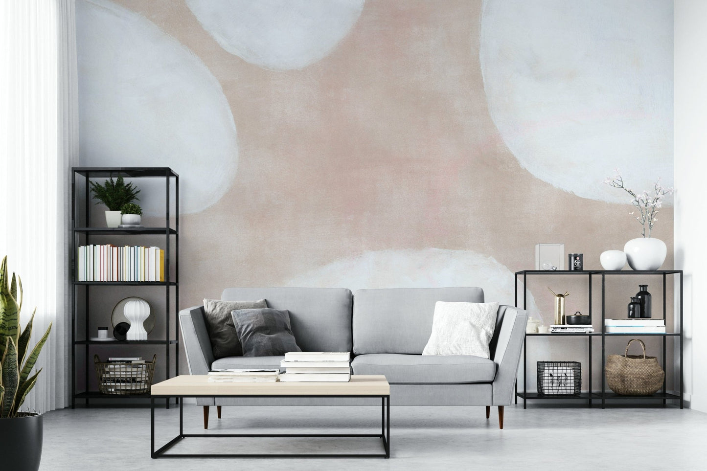 Hand-painted soft shape wall mural

