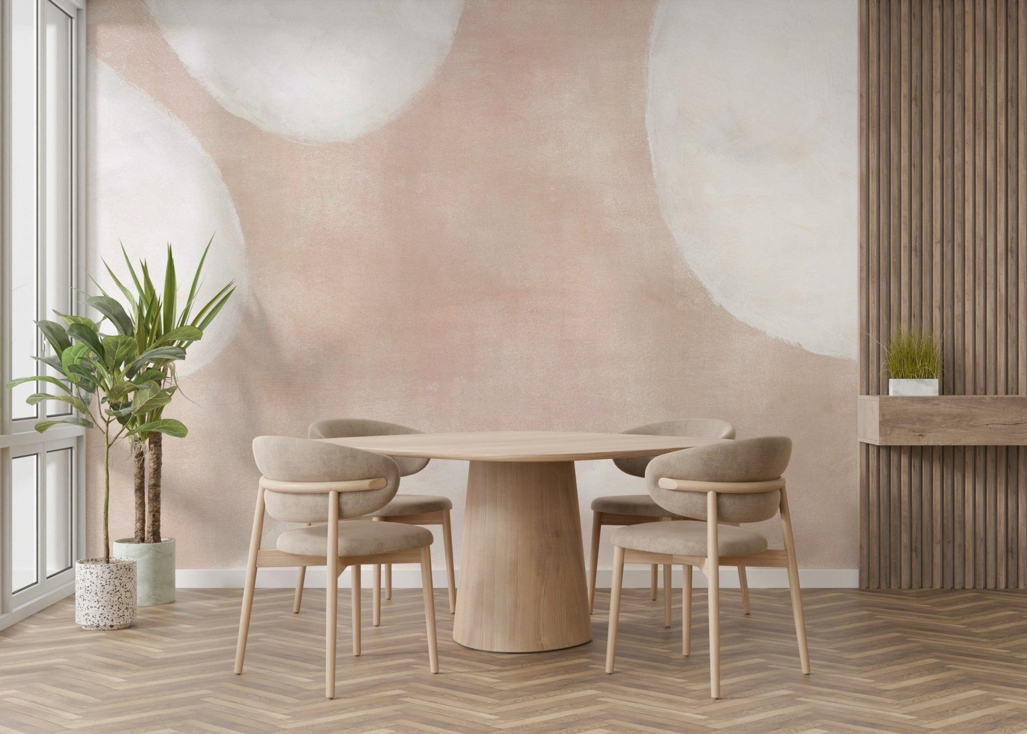 Soft organic abstract wall mural GD263

