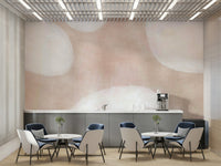 Cream shapes on blush wallpaper

