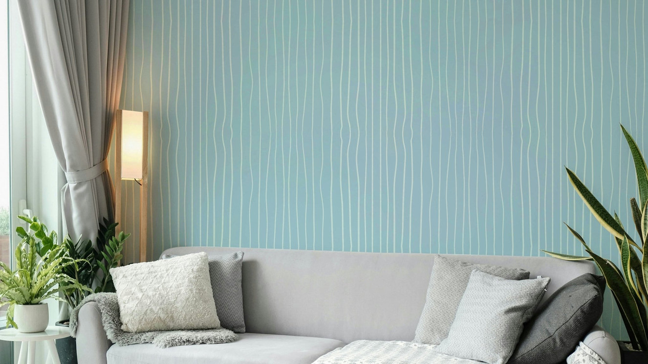 Organic Blue Lines wall mural

