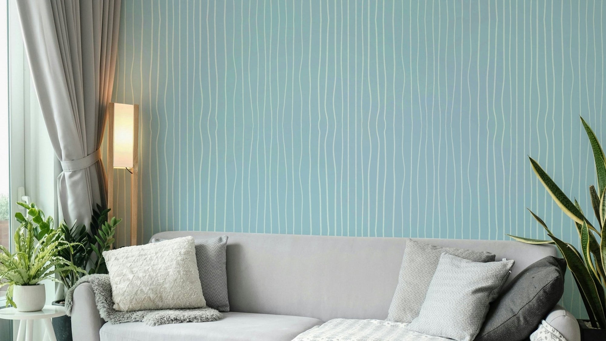 Organic Blue Lines wall mural, GD1020