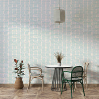 Boho style baby blue stripes brush stroke wallpaper

