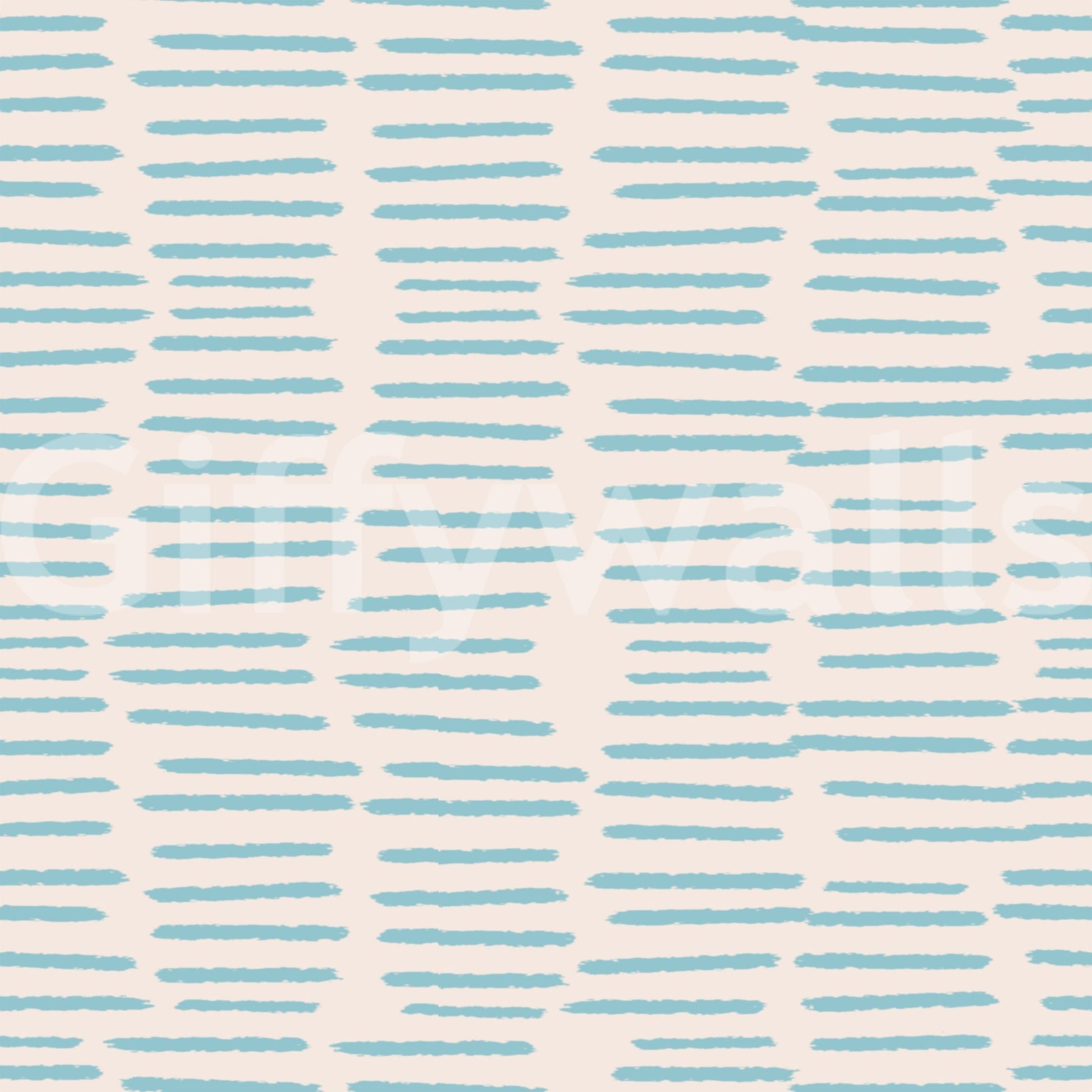 Striped baby blue wallpaper with organic brushwork

