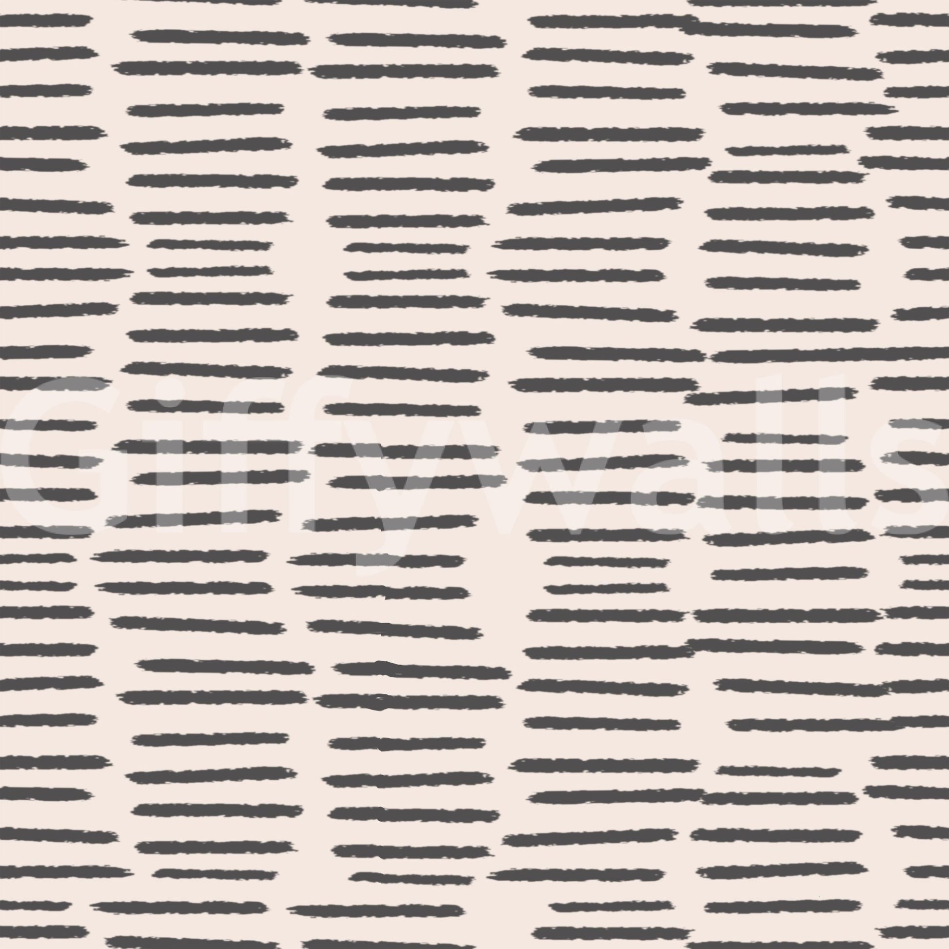 Striped charcoal wallpaper with organic brushwork

