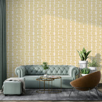 Organic mustard yellow stripes wallpaper art

