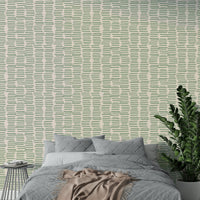 Brush stroke minimalist wallpaper in sage

