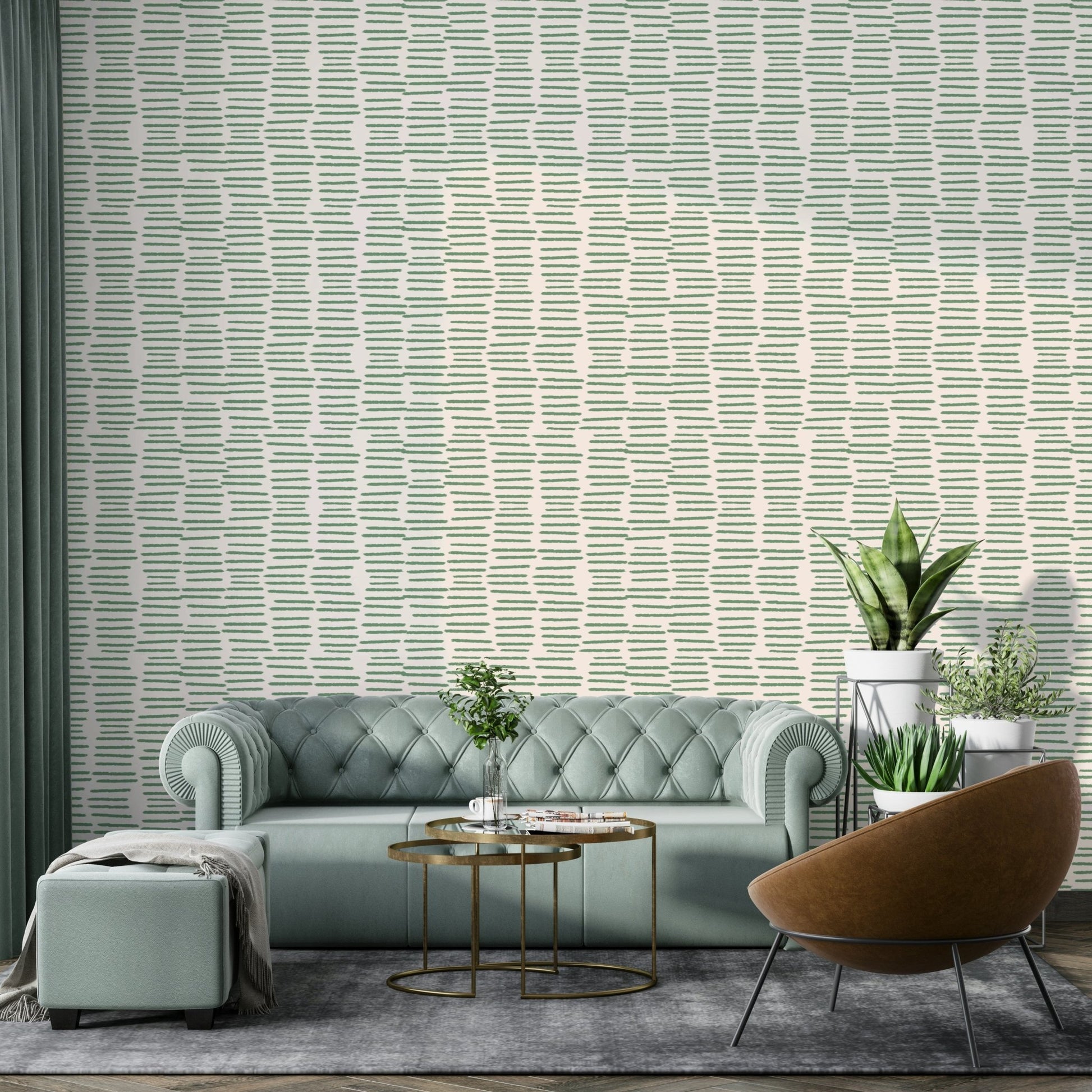 Sage green organic pattern wallpaper design


