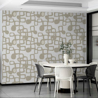Natural form-inspired wall mural in soft tones