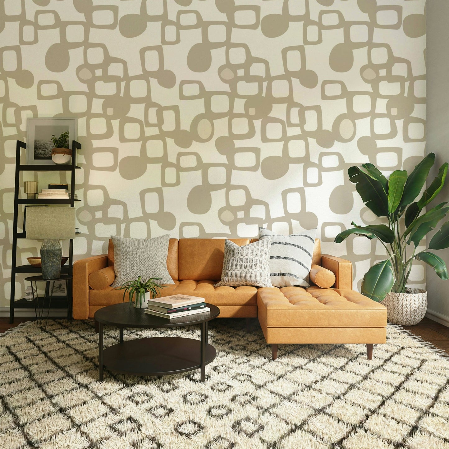 Gentle curves and linked shapes on wall design


