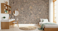 Soft cork wood texture mural for modern interiors