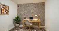 Natural flowing cork wood mural for bedroom wall