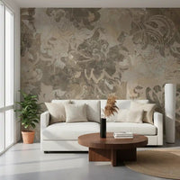 Office space featuring Organic Earth Tapestry wall mural in taupe beige