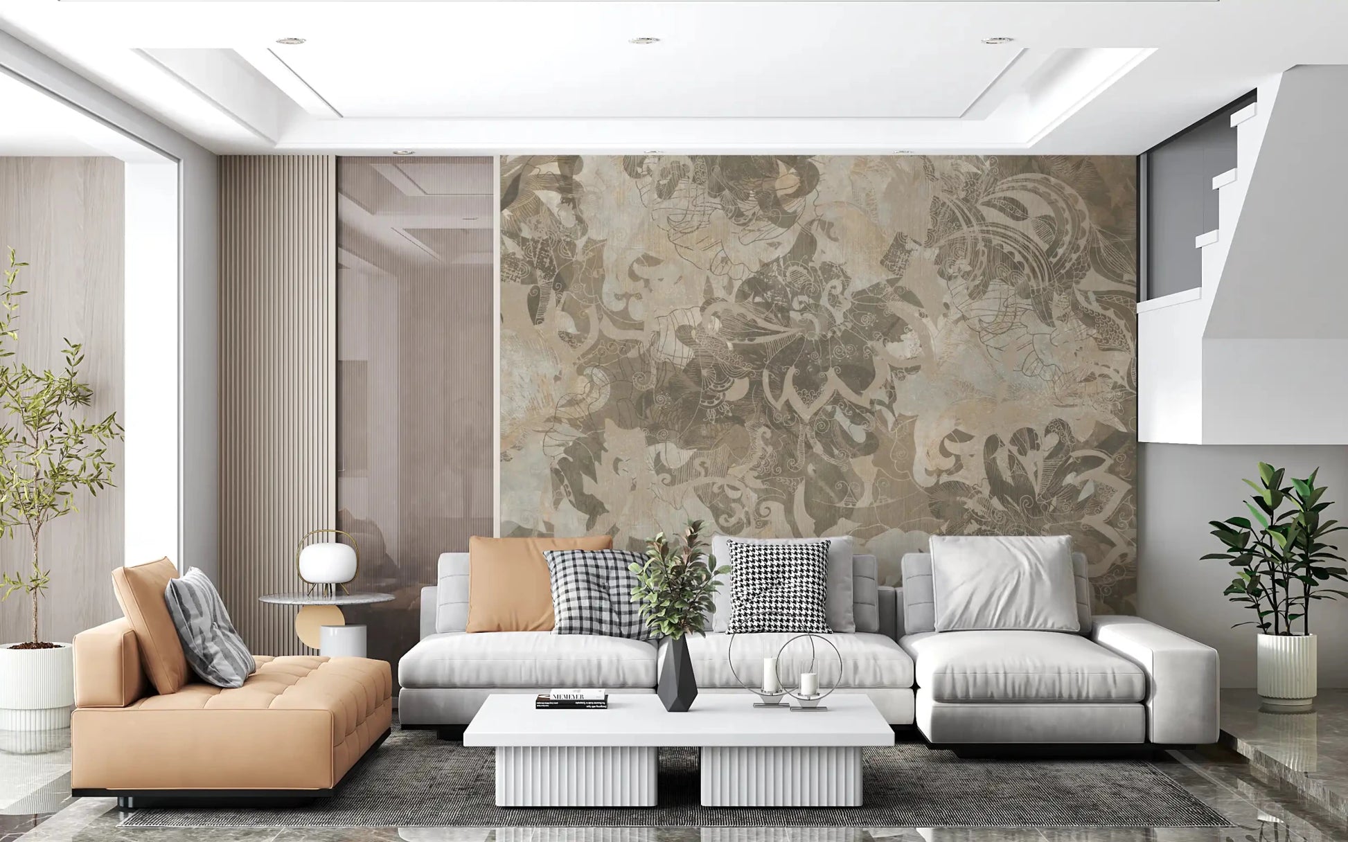 Abstract earthy surface in Organic Earth Tapestry wall mural style