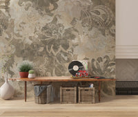 Soft taupe and beige movement across Organic Earth Tapestry wall mural