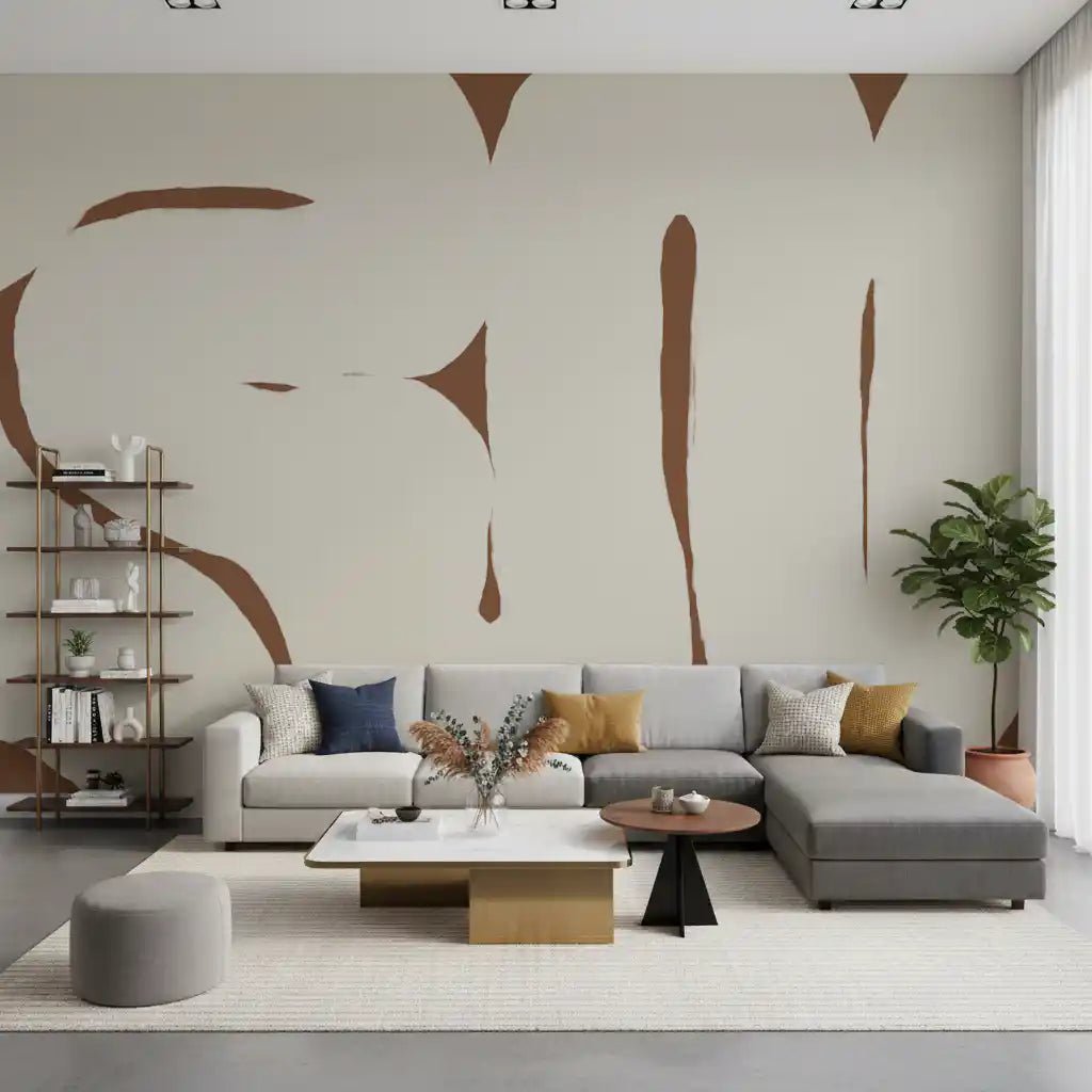 Organic Embrace wall mural with organic form layout style, GD9402