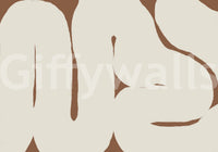 Organic Embrace mural featuring soft brown and beige flow, GD9402