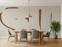 Dining room styled Organic Embrace mural soft neutral design, GD9402