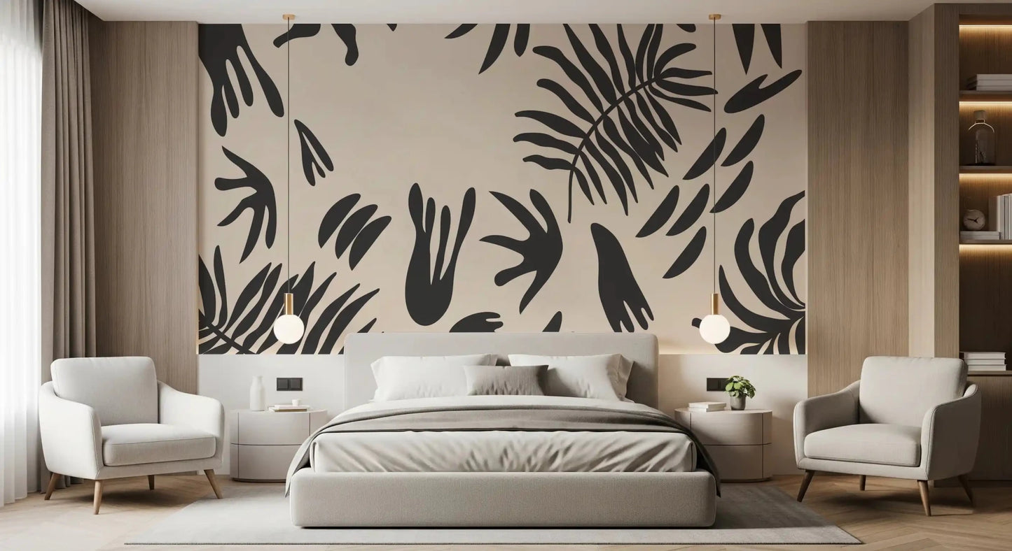 Organic Fern Silhouette Wall MuralGD9155