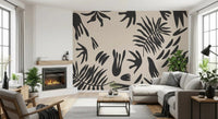 Organic Fern Silhouette Wall MuralGD9155